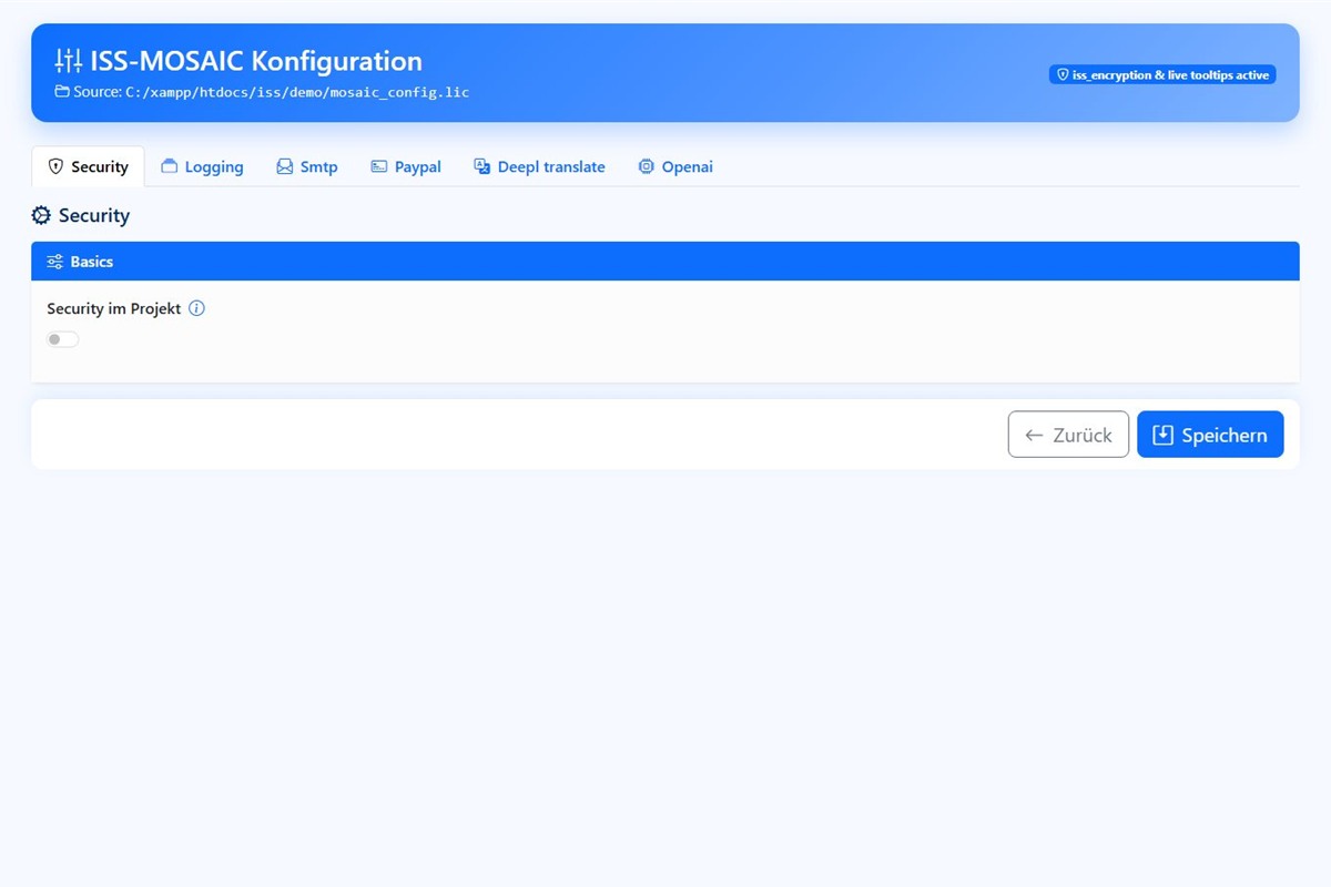 Konfiguration des Demo-Projekts